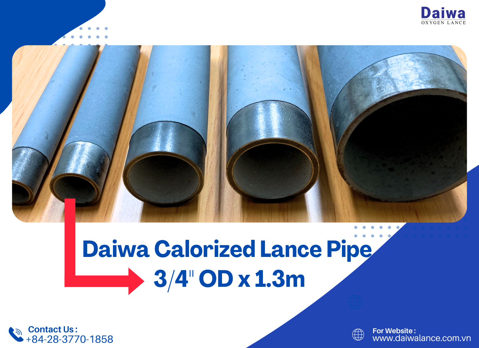 Daiwa Calorized Lance Pipes - 34 OD x 1.3m