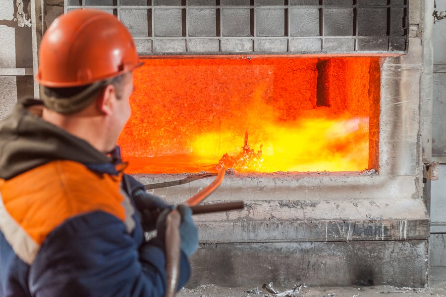 smelter-near-melting-furnace-molten-aluminum-669247876