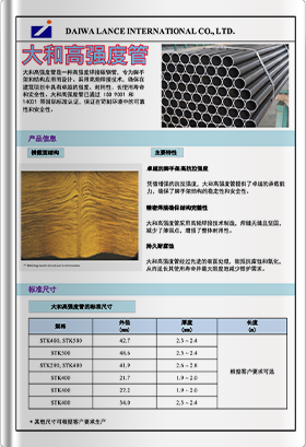 【中国】大和高强度管简介：高抗拉强度脚手架管