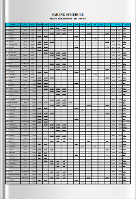 Sailing schedule